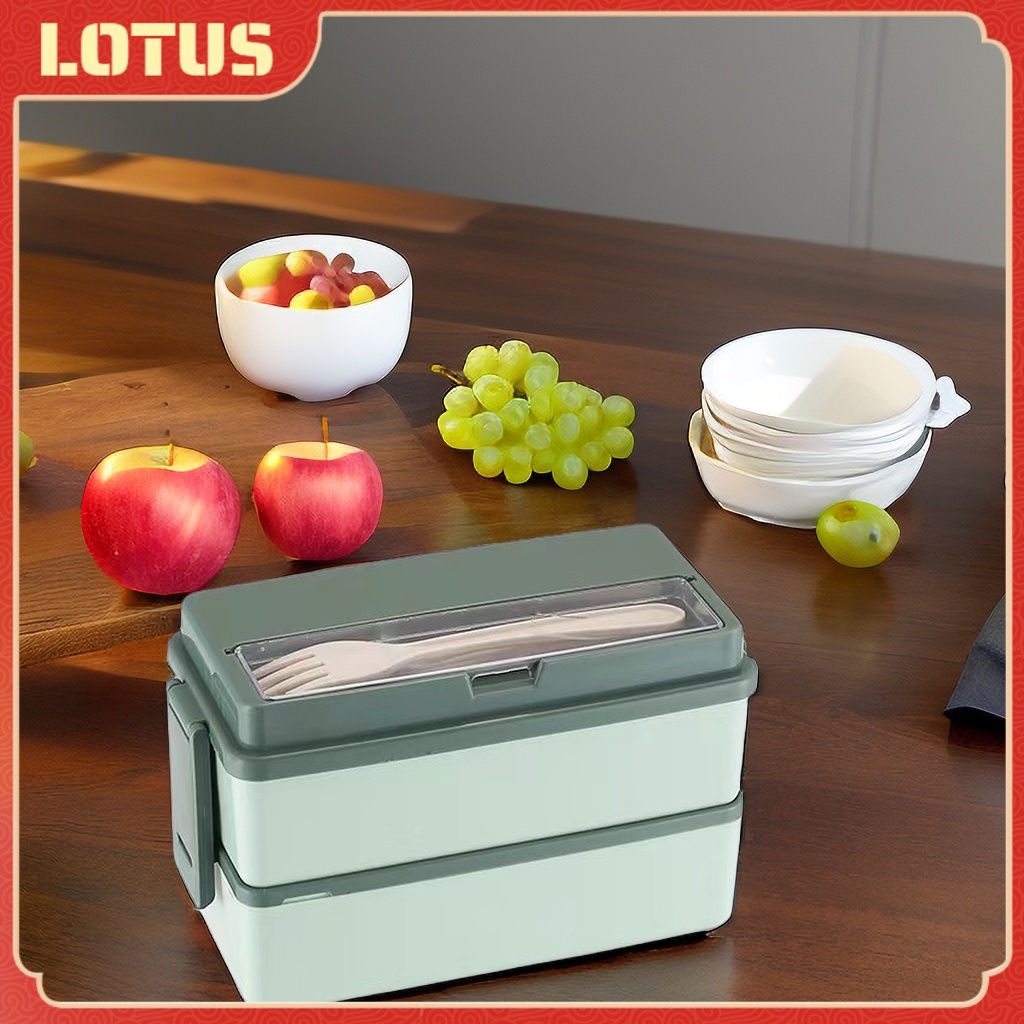 🌼การจัดส่งในประเทศไทย🌼 เข้าไมโครเวฟได้ กล่องข้าว พร้อมชุดอาหาร Lunch box ข้าวกล่อง 2 ชั้น ปิ่นโตใส่อาหาร