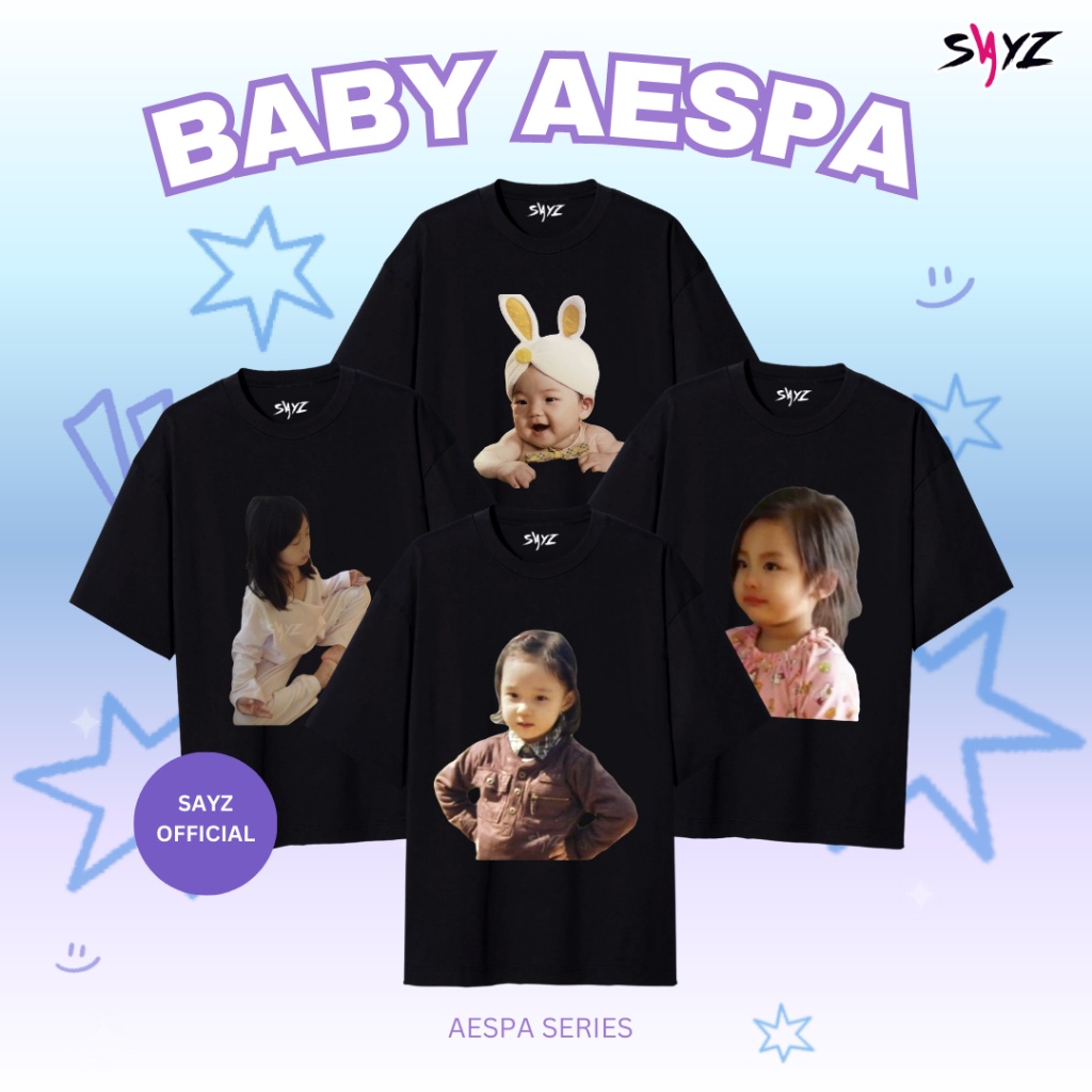2023【Fashion】พร้อมส่ง kaos Baby aespa - Karina Winter Ningning Giselle - kaos baju Concert aespa my synk smtown jktS-5XL