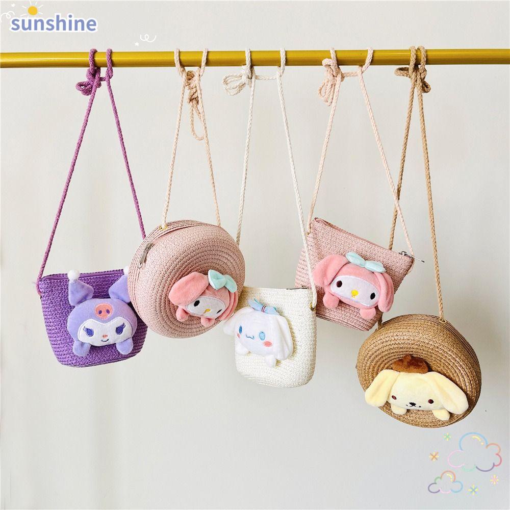 Ssunshine กระเป๋าสะพายไหล่ กระเป๋าถือ ขนาดเล็ก ลายแมวคิตตี้ ทนทาน สําหรับเด็กผู้หญิง