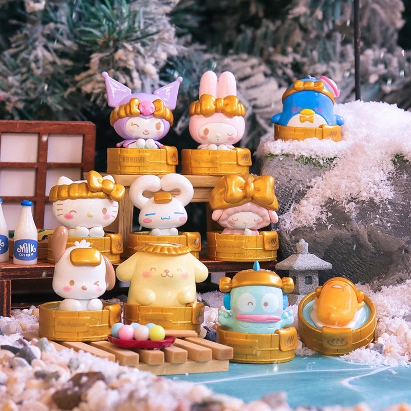 [ของแท้] ตุ๊กตาฟิกเกอร์ Sanrio Family Kuromi ขนาดเล็ก เหมาะกับของขวัญ สําหรับตกแต่งโต๊ะ