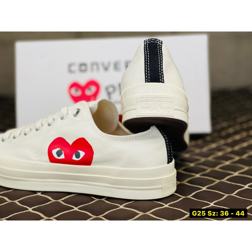 CONVERSE CHUCK TAYLOR ALL STAR 70 x COMME DES GARCONS PLAY SIZE.36-44 *white* (พร้อมกล่อง) ร รองเท้