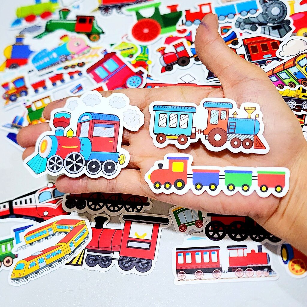 สติ๊กเกอร์ รถไฟ รถไฟฟ้า รถราง สำหรับการเรียนรู้ของเด็กๆ (50 ชิ้น) train sticker