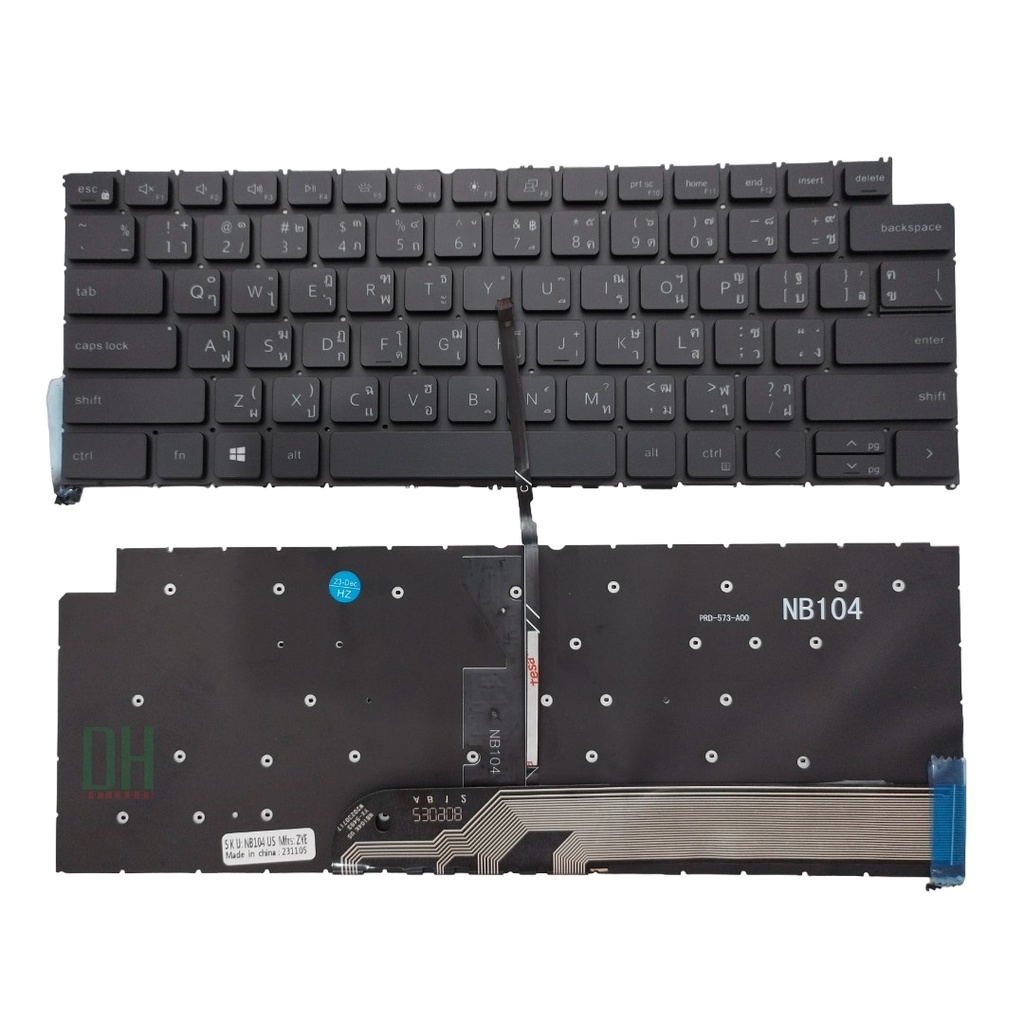 แป้นพิมพ์ คีย์บอร์ดโน๊ตบุ๊ค Dell Latitude 3420, 3320, 3330, 3430 2-in-1 P144G, E3420 Laptop Keyboard ไทย/eng