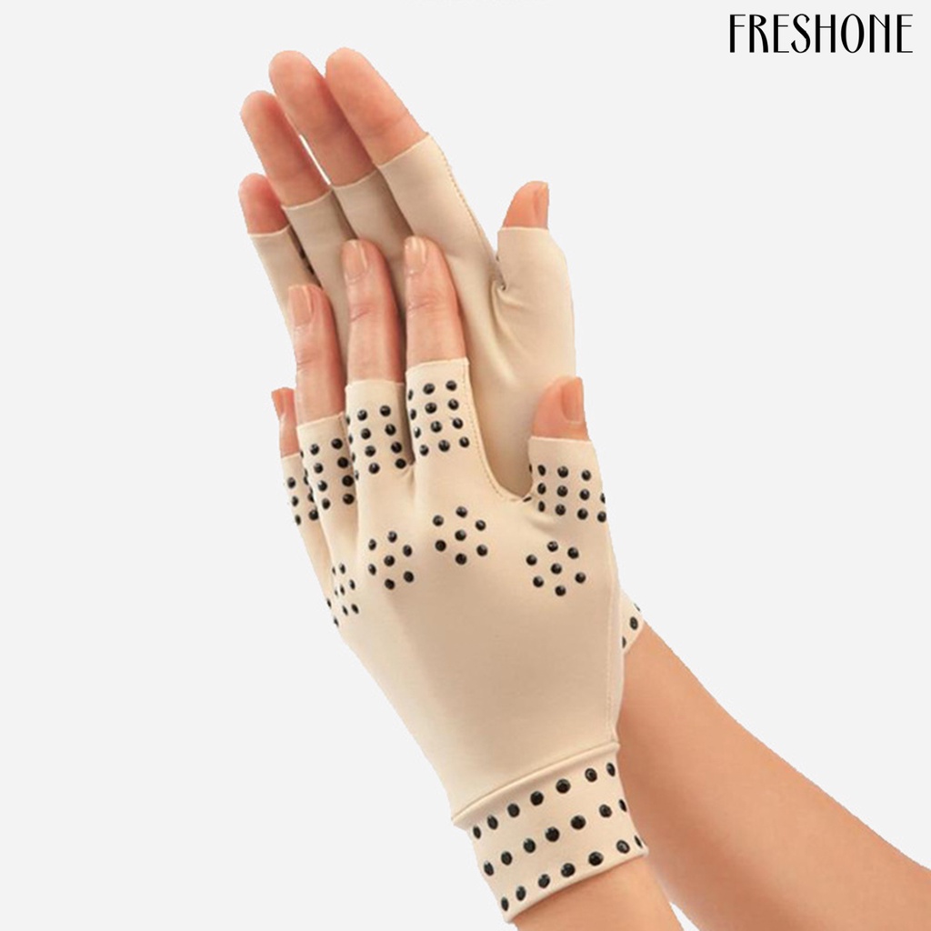 [FS] ถุงมือบรรเทาอาการปวดข้ออักเสบ ครึ่งนิ้ว กันลื่น 1 คู่