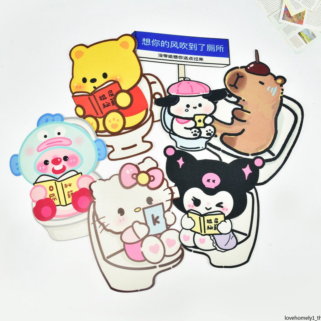 SANRIO สติกเกอร์ดับกลิ่นห้องน้ํา ลายการ์ตูนปลาน่ารัก ซานริโอ้ ลอกกลิ่นออกได้ สําหรับตกแต่งห้องครัว
