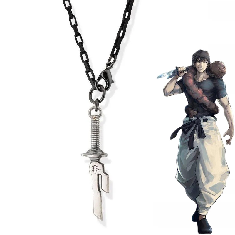 อะนิเมะ Jujutsu Kaisen Fushiguro Toji คอสเพลย์สร้อยคอ Unisex ดาบ Spear of Tianri มีดจี้ Choker เครื่องประดับอุปกรณ์เสริม