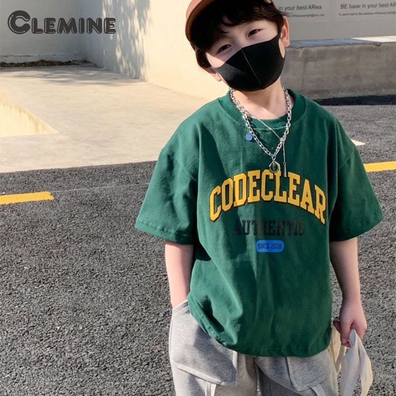 Clemineเสื้อยืดแขนสั้น ทรงหลวม สําหรับเด็กผู้ชาย