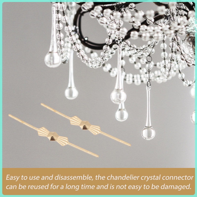 💍 อะไหล่โคมระย้า 200 ชิ้น ตัวเชื่อมทองเหลืองรูปแปดเหลี่ยมสำหรับตกแต่งบ้าน - รูปที่ 2