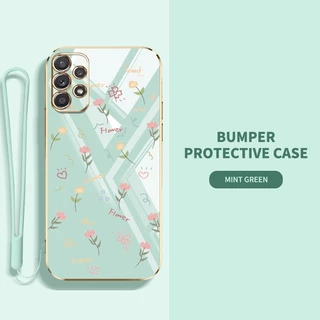 เคสโทรศัพท์มือถือ ซิลิโคน กันกระแทก ลายดอกไม้ สําหรับ Samsung Galaxy A52 A72 A32 A23 4G A52 A72 A32 A23 A33 A53 A73 5G