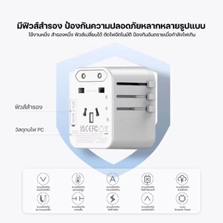 [ส่งไว] Orsen by Eloop C18 หัวแปลงปลั๊กไฟ 25W Max Universal Travel Adapter หัวชาร์จ