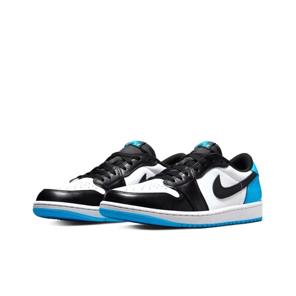 （ยิงจริง）Nike Air Jordan 1 Low OG"Laser Blue" ของแท้100%รองเท้าผ้าใบ รองเท้า