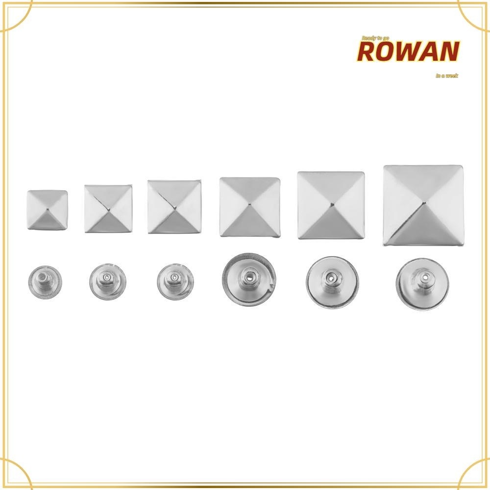 Rowans หมุดโลหะ ทรงสี่เหลี่ยม พีระมิด 50 ชุด สําหรับตกแต่งรองเท้า กระเป๋า DIY