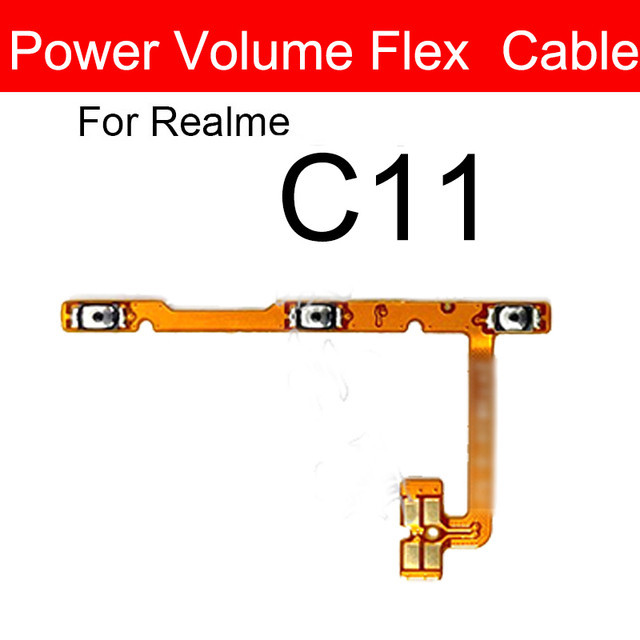 & ปุ่มปรับระดับเสียงไฟ Flex Cable ระดับเสียงด้านข้างปุ่มปิดริบบิ้นสําหรับ Oppo Realme C11 C12 C15 อะไหล่ซ่อมและ YPT4