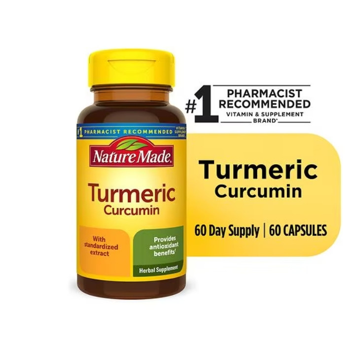 Nature Made Turmeric Curcumin 500 mg 60 Capsules  ให้ประโยชน์ในการต้านอนุมูลอิสระ ช่วยต่อต้านอนุมูลอิสระ ไม่เติมสี ไม่แต