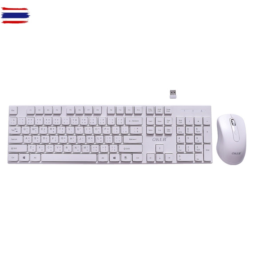 ใหม่มาใหม่ ส่งเร็วOKER K8800 WIRELESS COMBO 2.4GHZ เมาส์+ชุดคีอร์ดไร้สาย K-8800