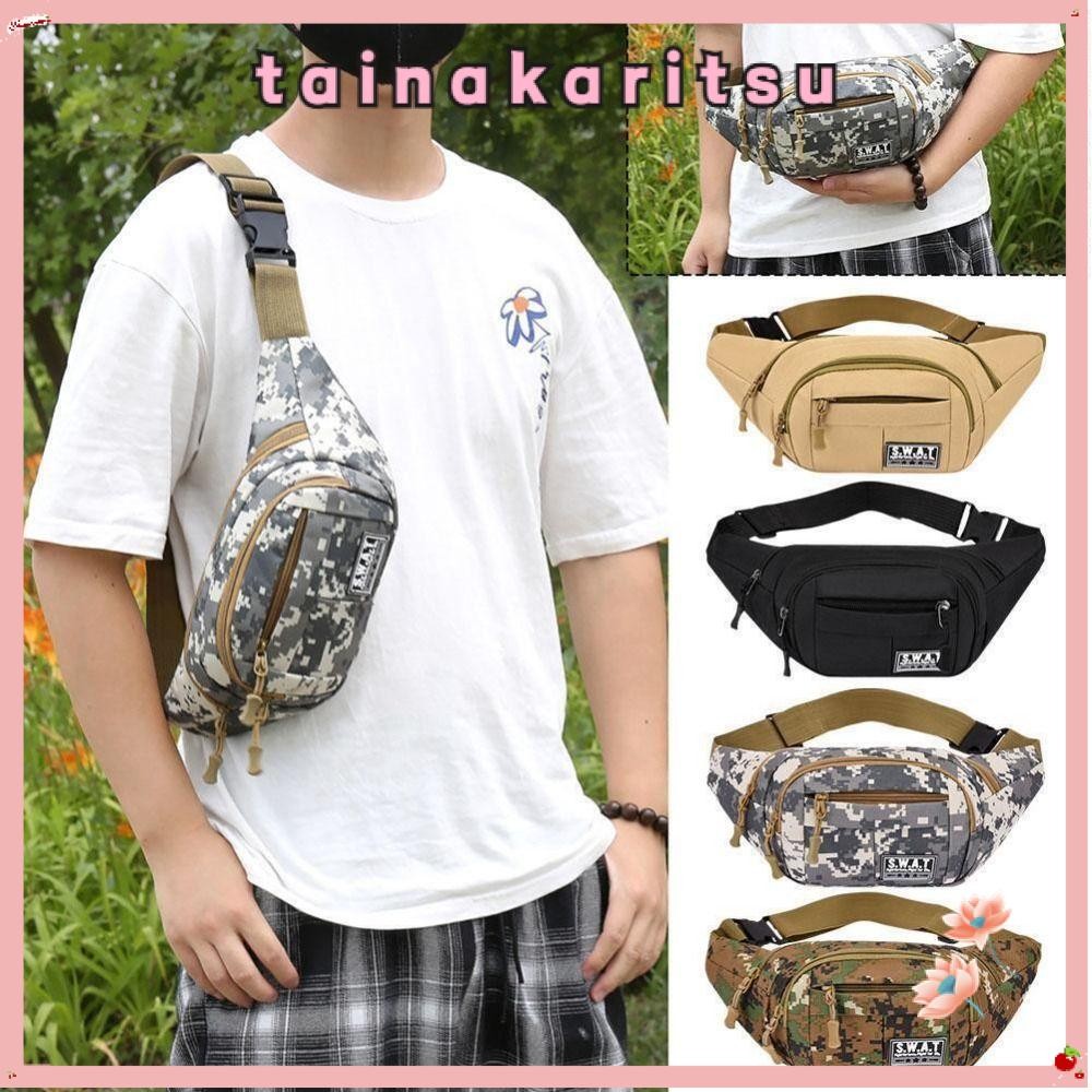 Tainakaritsu Fanny Pack, กระเป๋าสะพายความจุขนาดใหญ่หลายชั้น, กระเป๋าคาดเอวกลางแจ้งกันน้ําไนลอนทนทาน