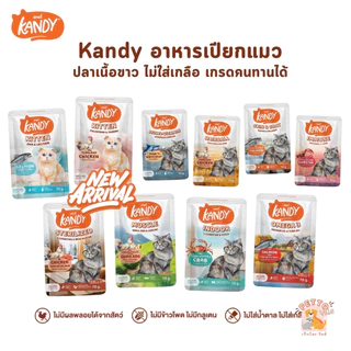 Kandy แคนดี้ อาหารเปียกแมว ไม่ใส่เกลือ ผลิตจากปลาเนื้อขาว ขนาด 70 กรัม