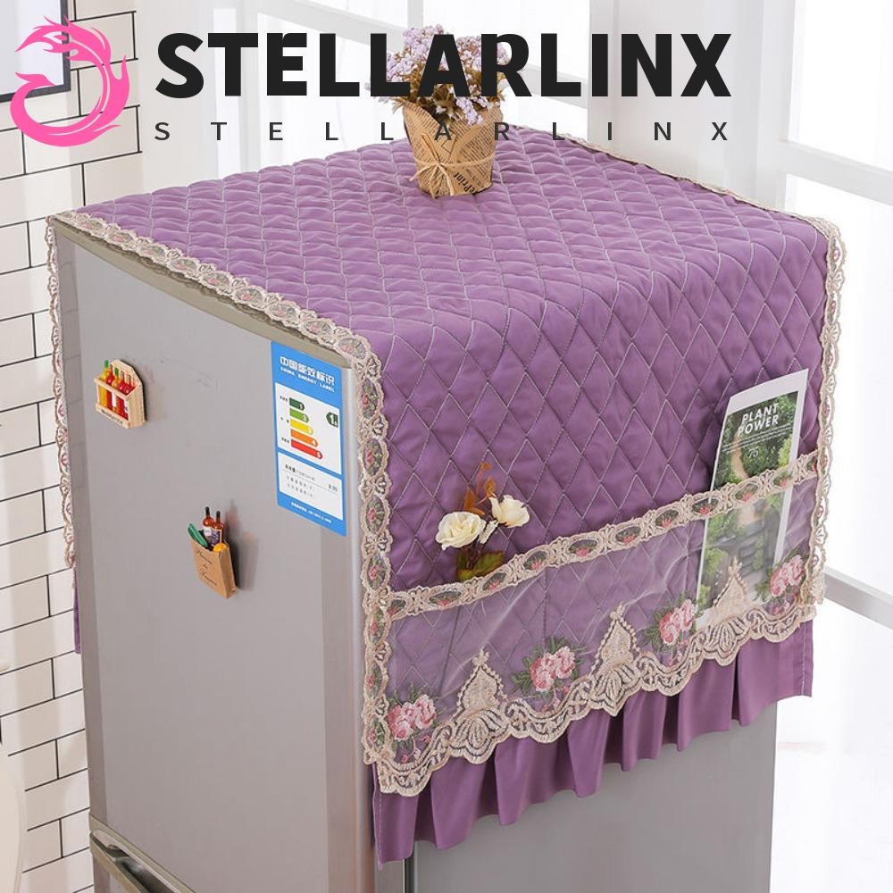 Stellarlinx ผ้าคลุมกันฝุ่นตู้เย็น, กระเป๋าลูกไม้ ผ้าฝ้ายโพลีเอสเตอร์ ซักผ้า|ครอบคลุม สะดวก แฟชั่น มัลติฟังก์ชั่น 55*140 ซม. เตาอบไมโครเวฟ กันฝุ่น ห้องนั่งเล่น