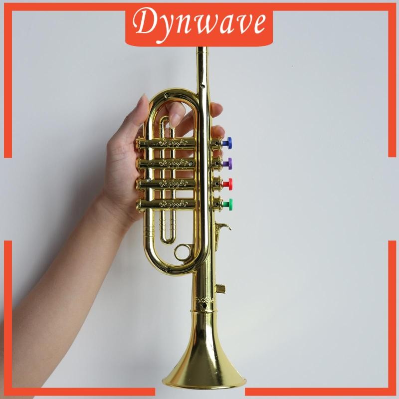 [Dynwave] 1x Kids Trumpet w/ 3 สําหรับของเล่นดนตรีเสริมพัฒนาการ สีทอง