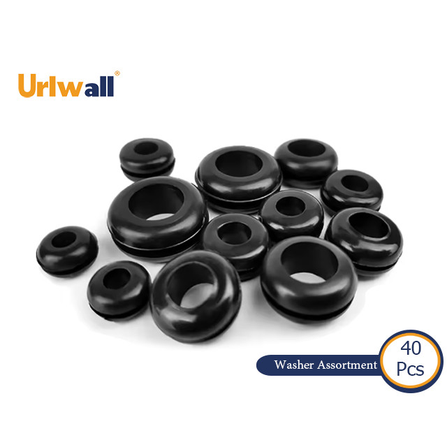 40 ชิ้น Black O Ring เครื่องซักผ้ายาง Assortment Kit (รวม 8.10.12.14 มม.)