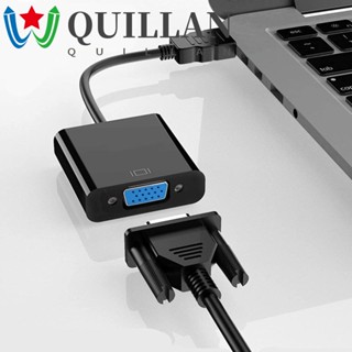 Quillan อะแดปเตอร์แปลงสายเคเบิล HDMI ตัวผู้ เป็น VGA RGB ตัวเมีย HDMI เป็น VGA HDMI เป็น VGA 1080p ชิปในตัว HDMI เป็น VGA TV