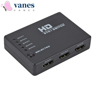 Vanes1 5 พอร์ต HDMI- เข้ากันได้กับสวิทช์แปลงวิดีโอ 5 in 1 Out 5 in 1 HDMI Switcher HD 1080p IR Extender Receiver Selector