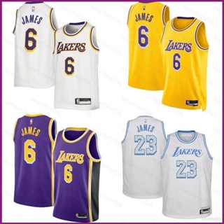 เสื้อกีฬาแขนกุด ลายทีม NP2 2022 NBA Los Angeles Lakers No.6 James PN2 พลัสไซซ์