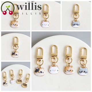 Willis พวงกุญแจ จี้โลหะใส รูปแมวน้อยน่ารัก ขนาดเล็ก สําหรับแขวนเคสหูฟัง