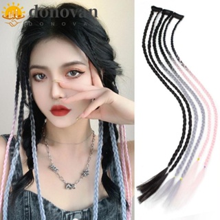 DONOVAN Hanging Ear-dye Hair Pieces Gray DIY Black Gradient Color Women Hair Extension Seamless Heat Resistant Fiber Styling Tool Ponytail Braid Clip