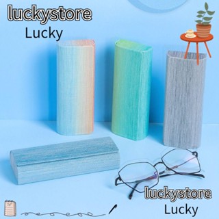 Lucky Spectacle กล่องแว่นตา หนัง PU โลหะ แบบพกพา สีรุ้ง สําหรับผู้ชาย