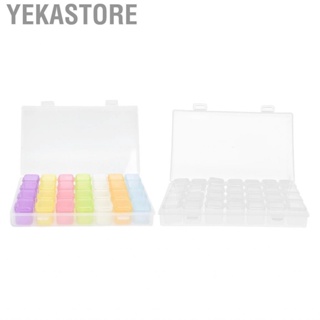 Yekastore 28 Slots Clear Plastic Storage Box Portable Detachable Organizer Household
