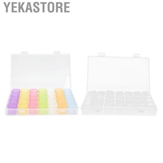 Yekastore 28 Slots Clear Plastic Storage Box Portable Detachable Organizer Household