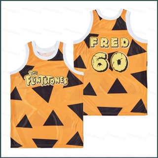 เสื้อกีฬาบาสเก็ตบอล แขนกุด ลายทีม Fred Flintstone SY3 No.60 พลัสไซซ์ สําหรับผู้ชาย และผู้หญิง YS3