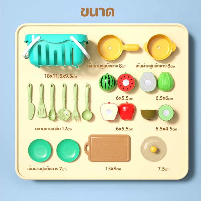 ของเล่นผักและผล เด็กตัดผลไม้ ผลไม้ปลอม ผักปลอม  ของเล่นอาหาร ของเล่นบทบาทสมมติ - รูปที่ 3