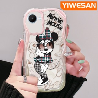 ใหม่ เคสโทรศัพท์มือถือ ซิลิโคนใส กันกระแทก ลายการ์ตูนมินนี่ เวฟบอร์เดอร์ สีครีม แฟชั่น สําหรับ Realme C30 C30s C31 C33 C35 C55 Narzo 50i Prime Narzo N55 50A Prime