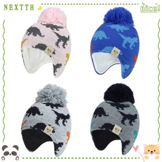 Nextth หมวกถัก ผ้าพันคอ ปอมปอม พร้อมผ้าพันคอ สําหรับเด็กวัยหัดเดิน เล่นสกี