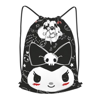 Sanrio Kuromi กระเป๋าเป้สะพายหลัง แบบผูกเชือก กันน้ํา สไตล์สปอร์ต แฟชั่นสําหรับผู้ชาย และผู้หญิง