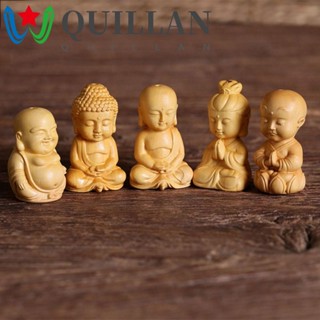 Quillan รูปปั้นพระพุทธรูปไม้แกะสลักน่ารัก ใช้ง่าย DIY สําหรับตกแต่งบ้าน