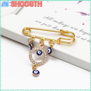 Shoogth เข็มกลัด Pin เครื่องประดับ ลายตาชั่วร้าย สีฟ้า ตุรกี Hamsa