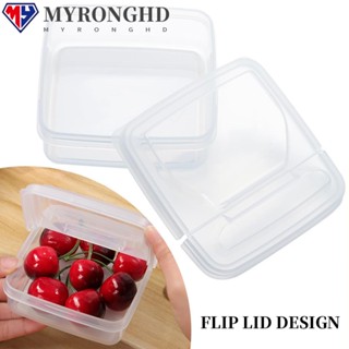 Myronghd กล่องเก็บชีสสไลด์ อาหาร ห้องรับประทานอาหาร ใส ครึ่งเปิด ผลไม้ ผัก กล่องเก็บของ