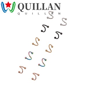 Quillan จิวเจาะร่างกาย ปาก บาร์เบล สเตนเลส แบบเกลียว แฟชั่น สําหรับผู้หญิง 2 ชิ้น ต่อชุด