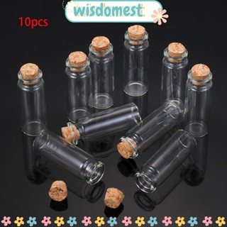 WISDOMEST ขวดแก้วเปล่า ขนาดเล็ก พร้อมจุกไม้คอร์ก สําหรับใส่ข้อความ 10 ชิ้น