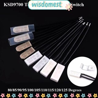 Wisdomest สวิตช์ควบคุมอุณหภูมิ 5A รูกลม KSD9700 ตัวป้องกันความร้อน 40~155 องศา สวิตช์ป้องกันอุณหภูมิ โลหะ