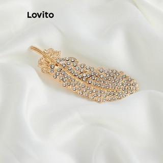 Lovito กิ๊บติดผม ลําลอง เรียบง่าย สําหรับผู้หญิง ปาร์ตี้ L63AD129 (สีทอง)