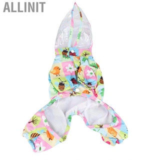 Allinit Pet Clothes  Hoodie Raincoat Reflective 4 Legged Fully Wrapped Comfortable Breathable Cute Dog Rain Jacket a