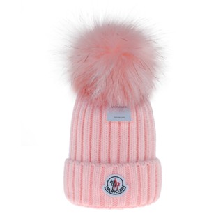 Beanies MONCLER หมวกบีนนี่ถัก แบบสวมหัว เนื้อหยาบ ให้ความอบอุ่น แฟชั่นฤดูใบไม้ร่วง และฤดูหนาว 2 ชิ้น