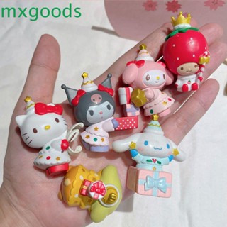 Mxgoods โมเดลฟิกเกอร์ PVC รูปการ์ตูน Kuromi Cinnamoroll ของขวัญคริสต์มาส ของเล่นสําหรับเด็ก 6 ชิ้น ต่อชุด