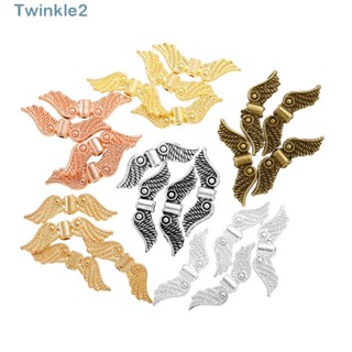 Twinkle ลูกปัดอัลลอย รูปปีกนางฟ้า สไตล์ทิเบต 6 สี สําหรับทําสร้อยข้อมือ 60 ชิ้น