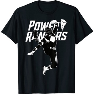 เสื้อยืดคอกลม แขนสั้น ผ้าฝ้าย 100% พิมพ์ลาย POWER RANGERS Transformation สําหรับผู้ชาย พลัสไซซ์