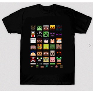 เสื้อยืดคอกลม แขนสั้น ผ้าฝ้าย 100% พิมพ์ลายเกม minecraft พลัสไซซ์ สําหรับผู้ชาย